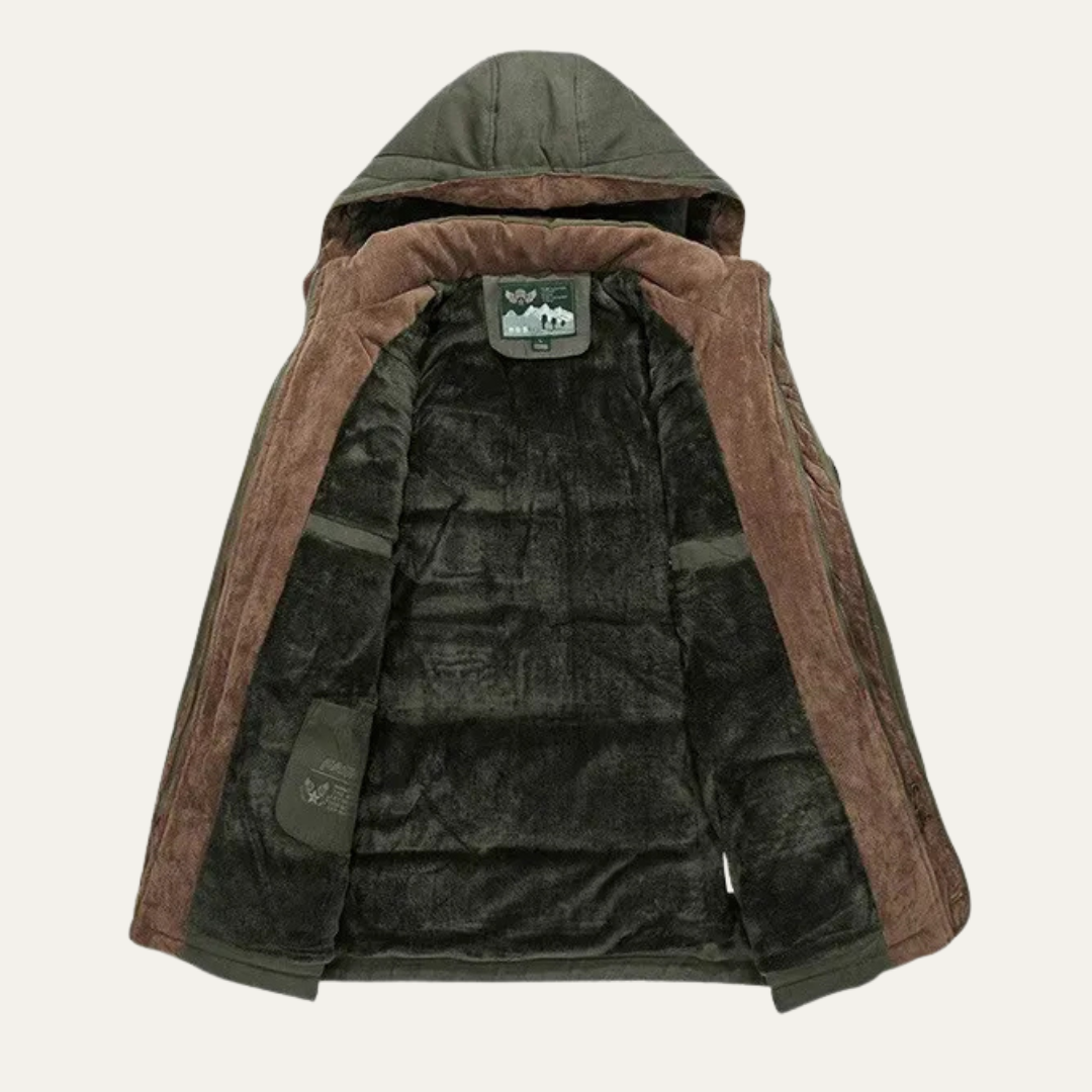 Mens Utility Parka Fleece Lined Hooded