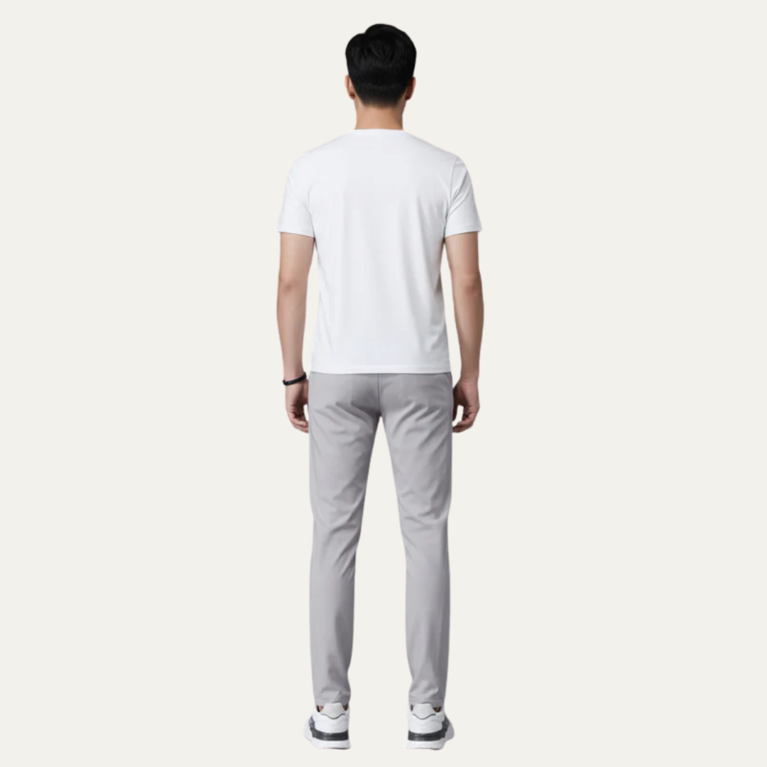 Mens Slim Fit Stretch Flat Front Pants
