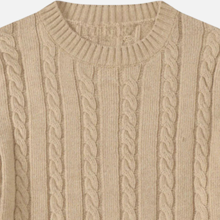 Mens Cotton Knit Sweater with Round Neck Classic Fit