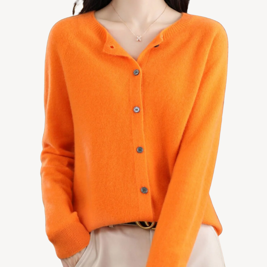 Womens Cardigan Cashmere Blend Relaxed Fit
