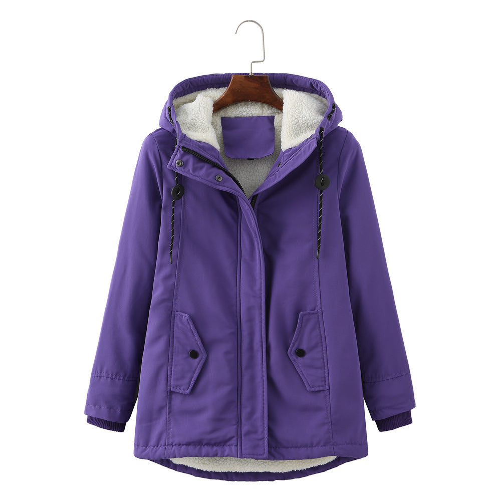 Womens Parka Jacket with Fleece Lining Warm Fit