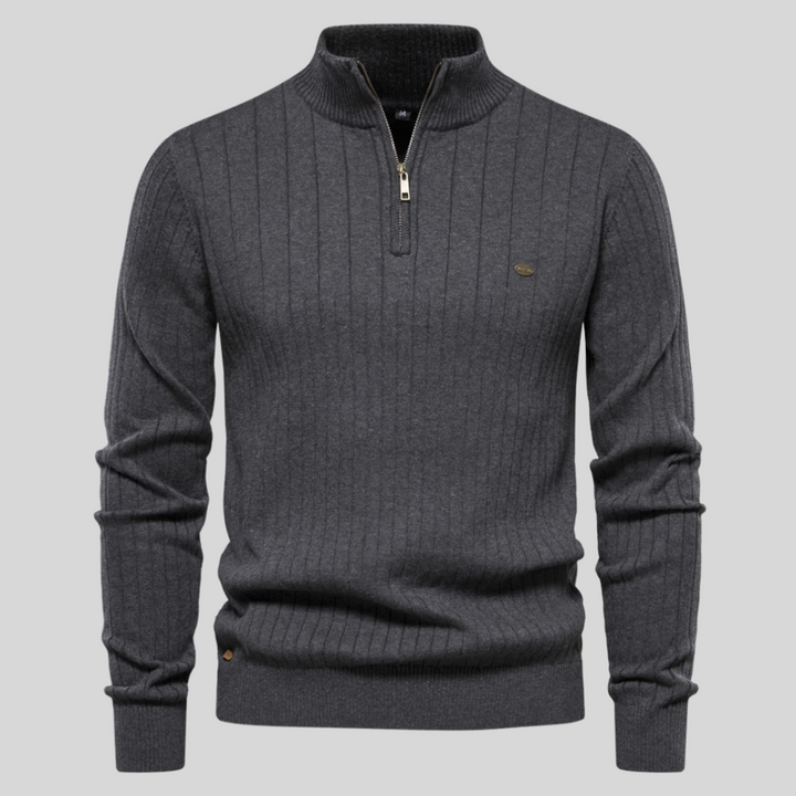 Mens Half-Zip Sweater Long Sleeve Knit