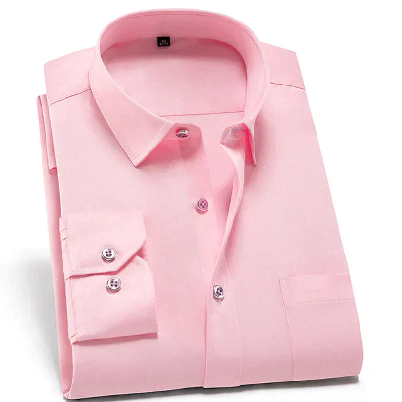 Mens Stretch Shirt Wrinkle-Resistant Comfortable Fit