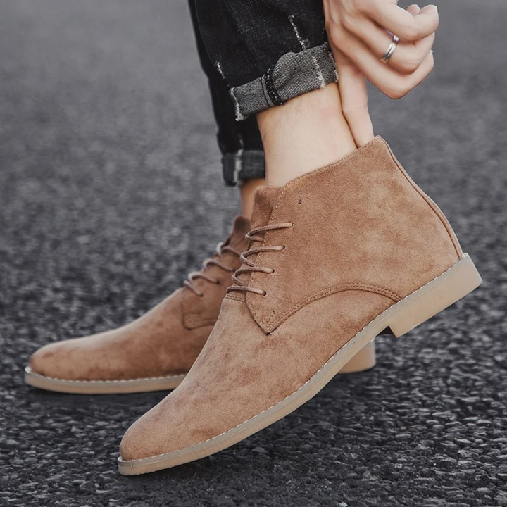 Mens Casual Suede Lace-Up Ankle Boots