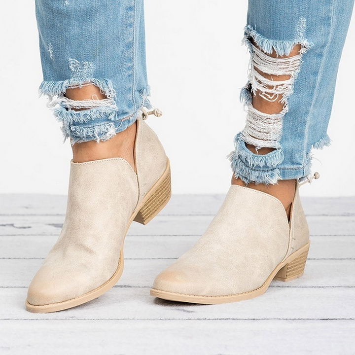 Womens Ankle Boots Low Heel Classic Style