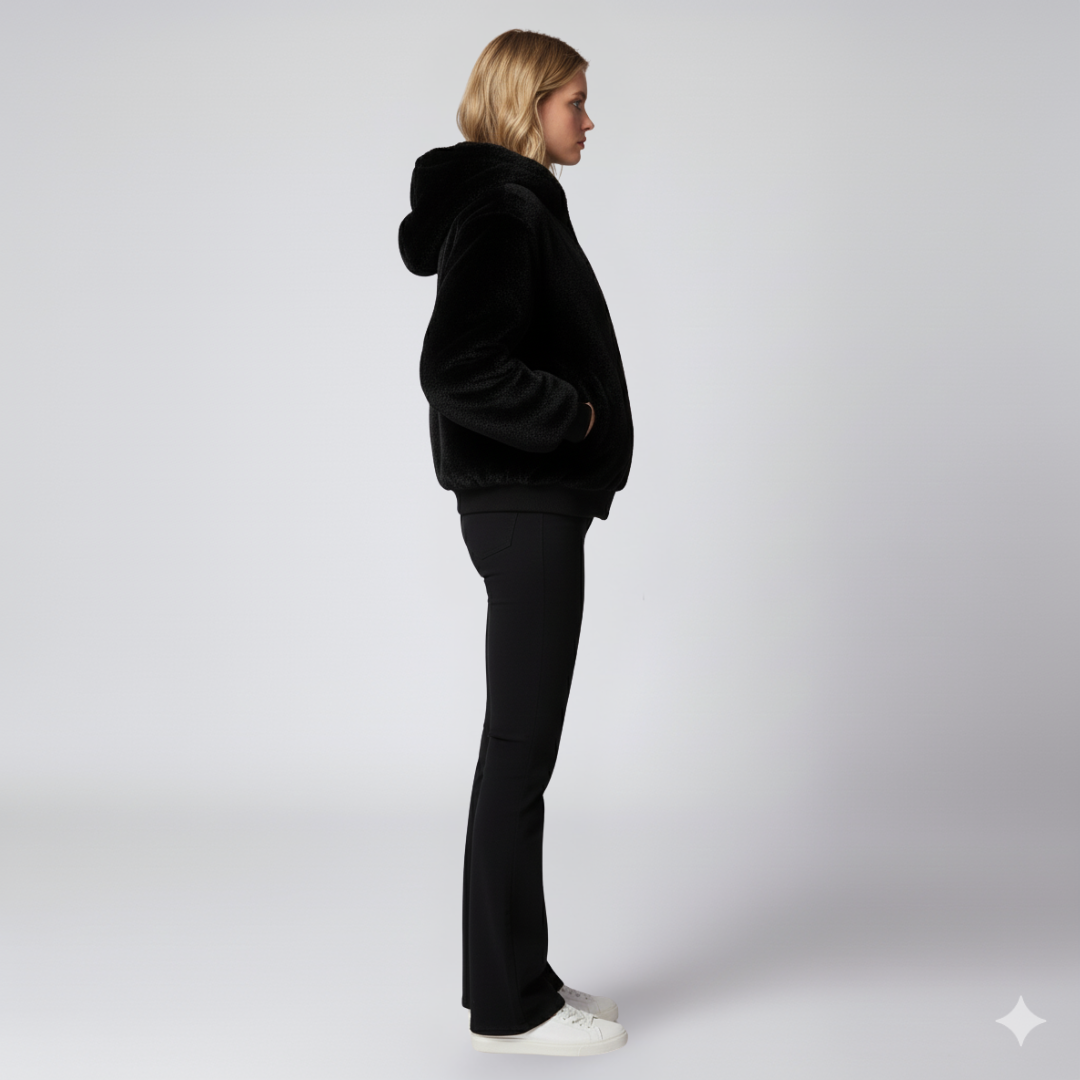 Womens Winter Jacket Reversible Oversized Zip-Up Outerwear