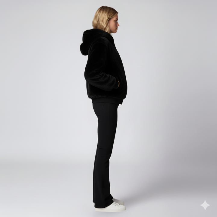 Womens Winter Jacket Reversible Oversized Zip-Up Outerwear