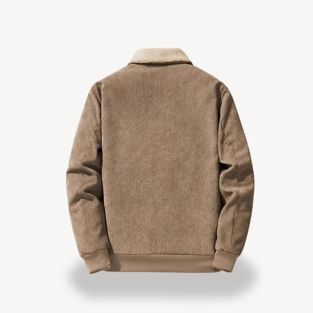 Mens Bomber Jacket Corduroy Sherpa Lined