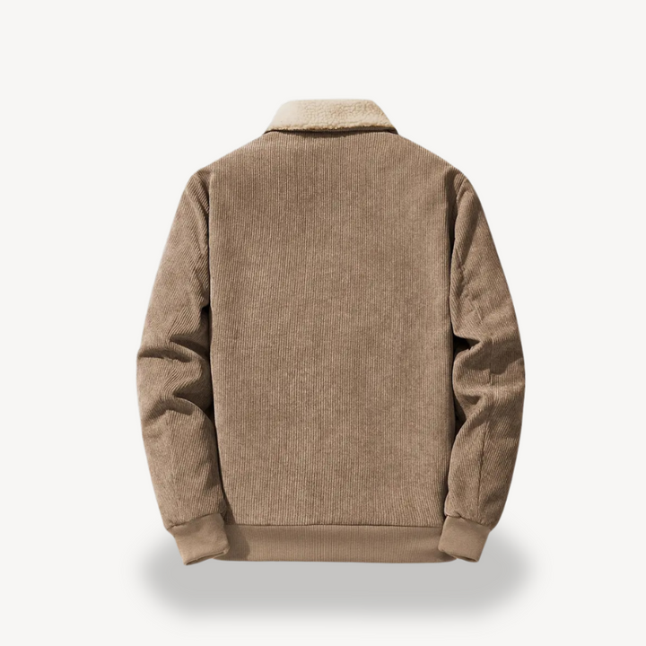 Mens Bomber Jacket Corduroy Sherpa Lined