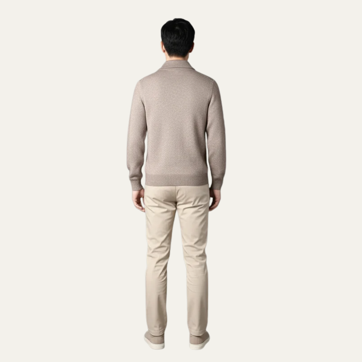 Mens Knit Sweater Tailored Fit Zip-Up