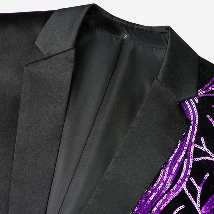 Mens Performance Blazer with Sequin Wave Pattern