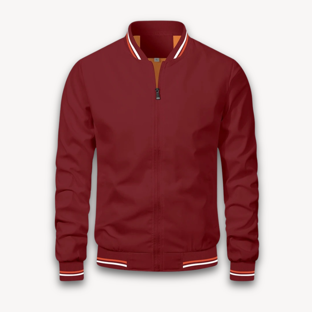 Mens Bomber Jacket Lightweight Polyester Zip-Up Windbreaker