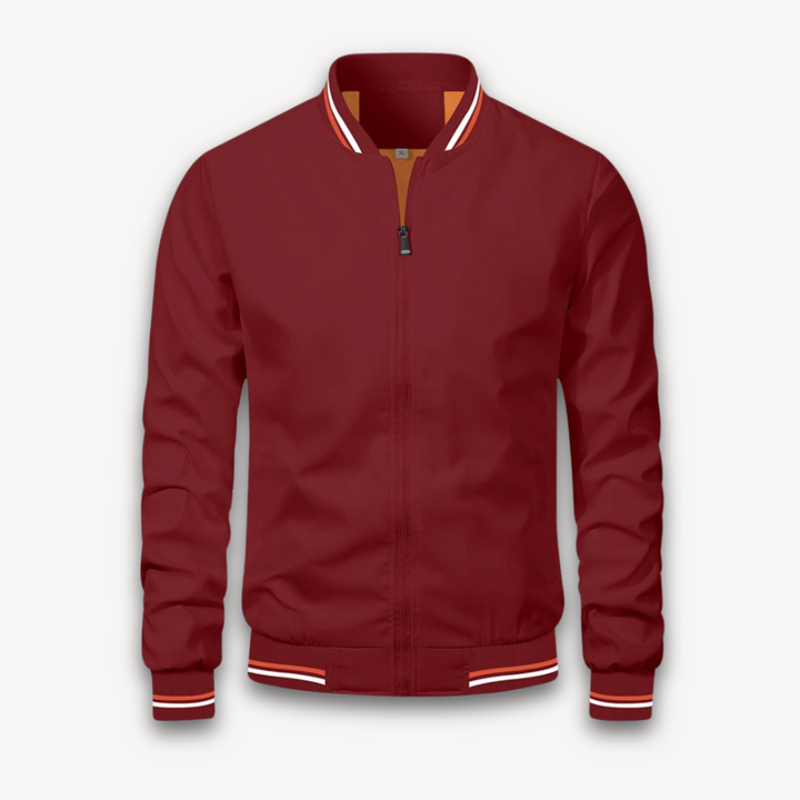 Mens Bomber Jacket Lightweight Polyester Zip-Up Windbreaker