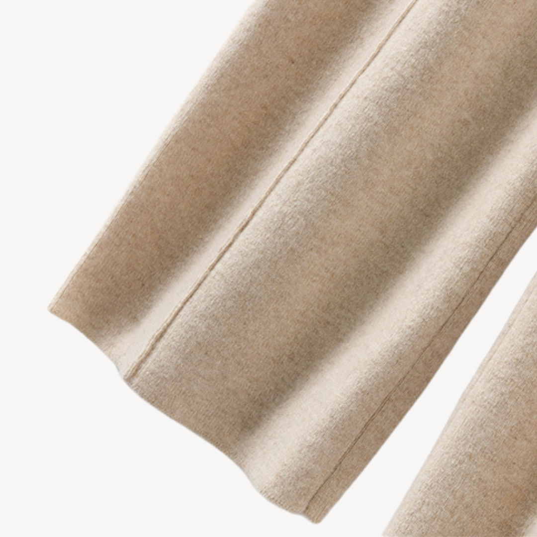 Womens Cashmere Wide-Leg Pants Relaxed Fit Loungewear
