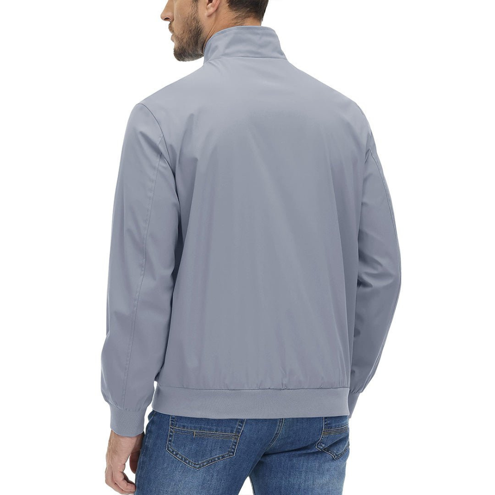 Mens Blouson Jacket Zip Front Minimalist Style