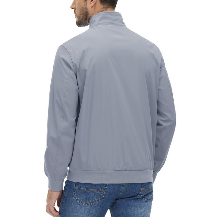 Mens Blouson Jacket Zip Front Minimalist Style