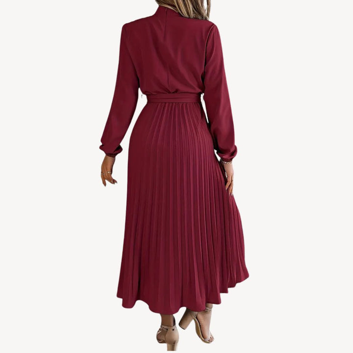 Womens Pleated Midi Dress Regular Fit