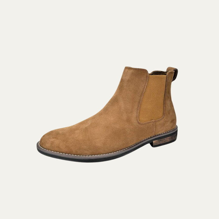 Mens Chelsea Boots Leather Rugged Thick Sole