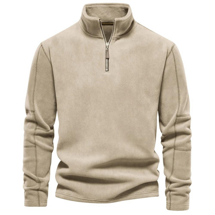 Mens Quilted Pullover with Funnel Neck