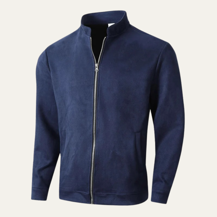 Mens Bomber Jacket Stand Collar Minimalist Style