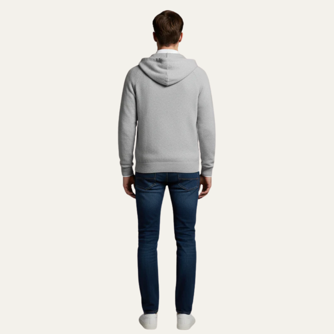 Mens Knit Cardigan Full Zip Hooded