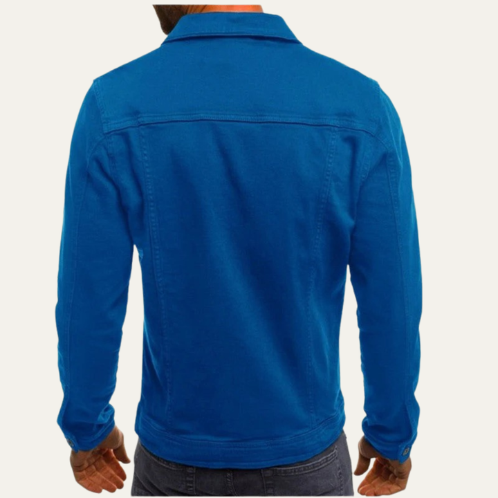 Mens Jacket Suede Style Button Front Stand Collar