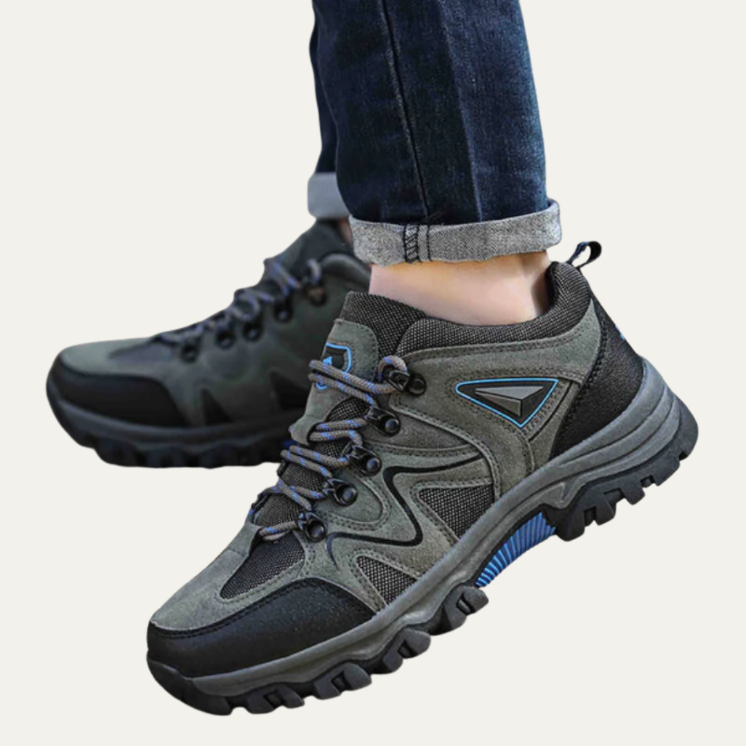 Mens Trail Shoes Mesh Panel Rugged Design