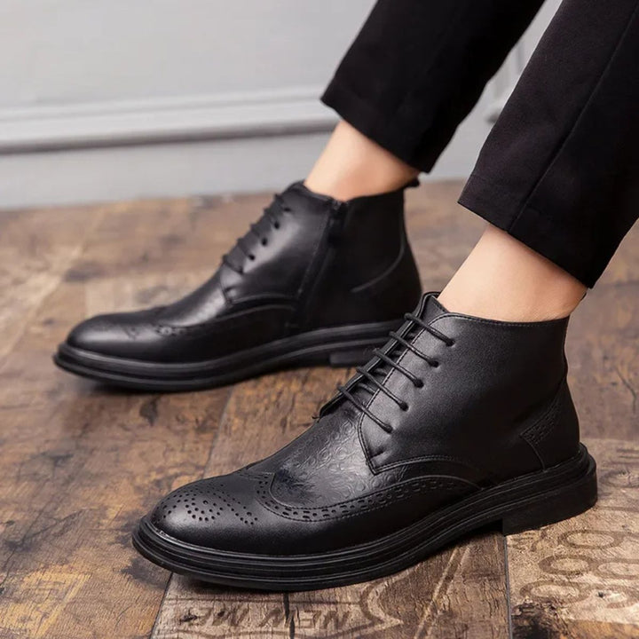 Mens Chelsea Boots Leather Business Winter Style