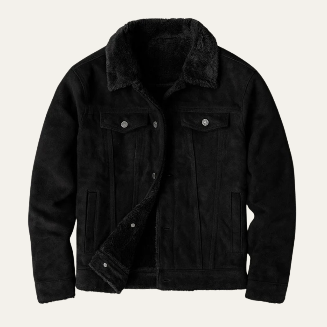 Mens Trucker Jacket Shearling Lined Classic Fit