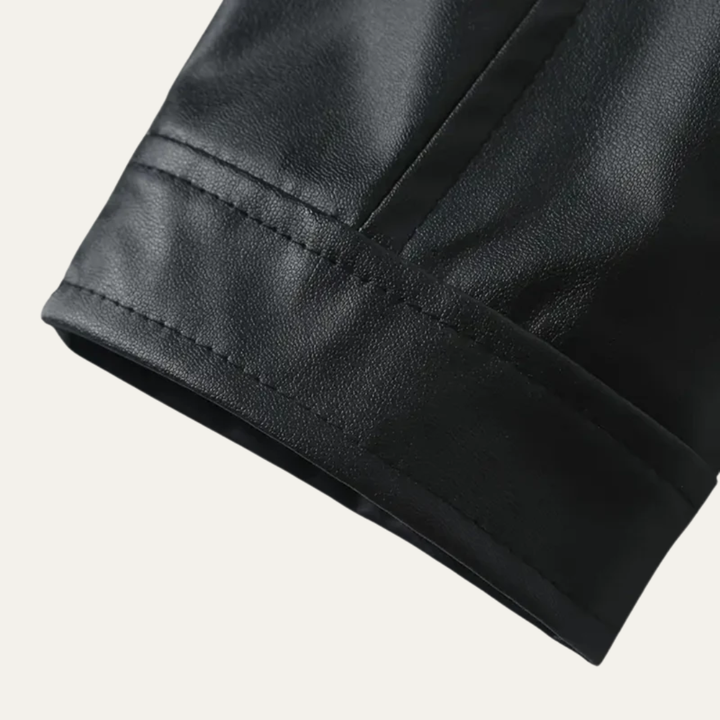 Mens Leather Motorcycle Jacket Fitted Style
