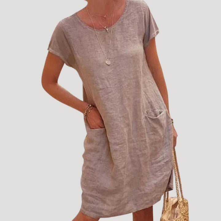 Womens Midi Dress Comfortable Short Sleeve Summer