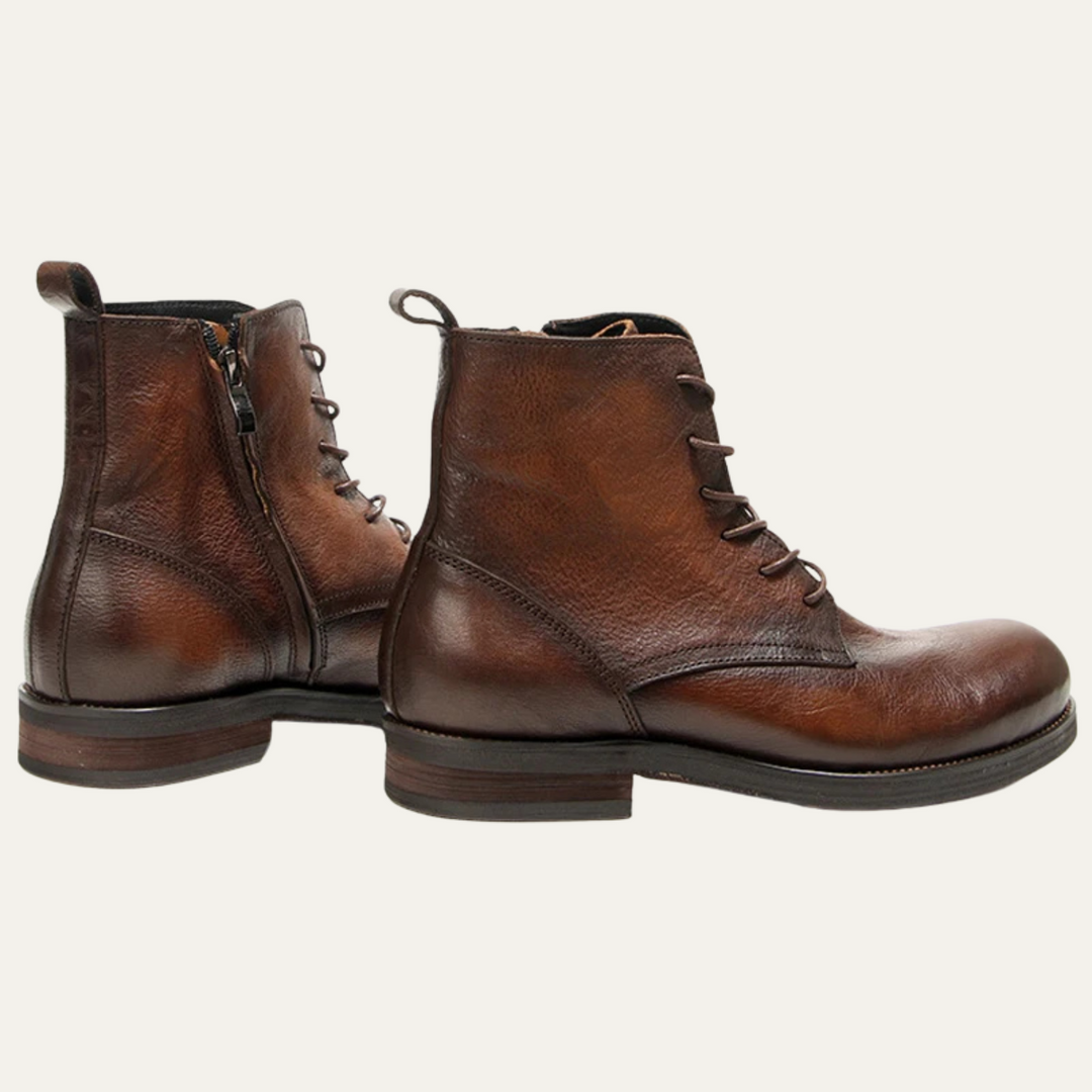 Mens Leather Boots Vintage Elegant Style