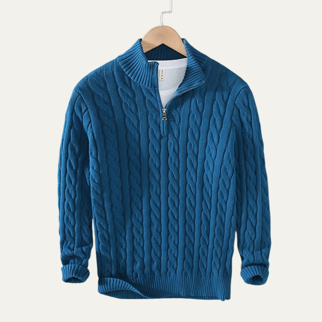 Mens Sweater Heavy Cable Knit Design