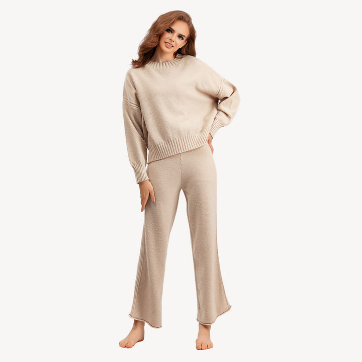 Womens Knit Loungewear Set Relaxed Fit - BritishMode