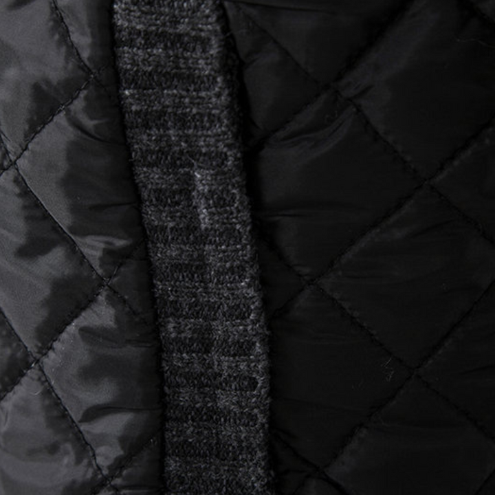 Mens Quilted Jacket Knitted Sleeves Casual Warm Fit