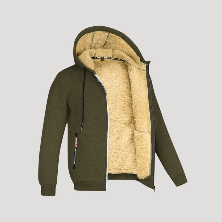 Mens Zip-Up Hoodie Thick Fleece Lined - BritishMode
