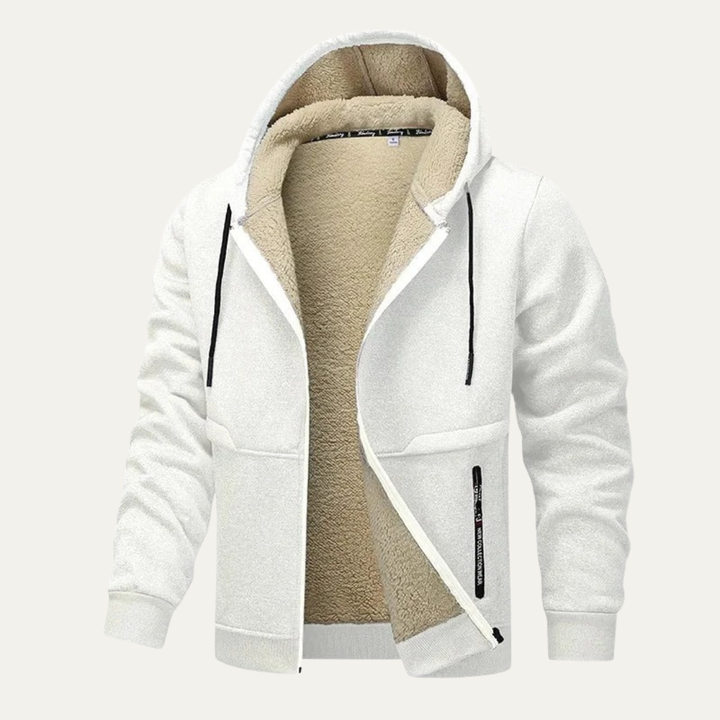 Mens Zip Hoodie Sherpa Lined Heavyweight