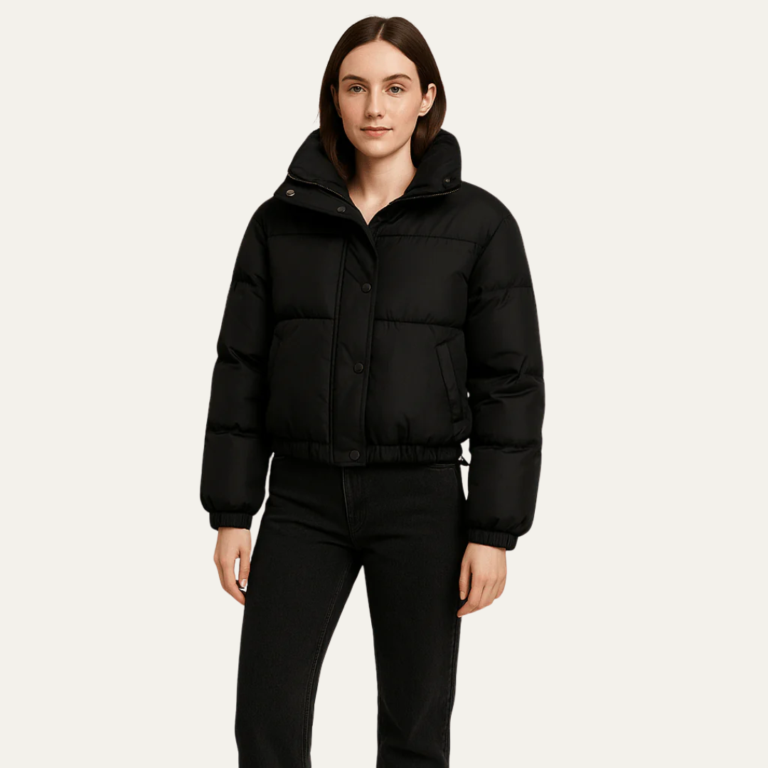 Womens Cropped Puffer Jacket Boxy Fit