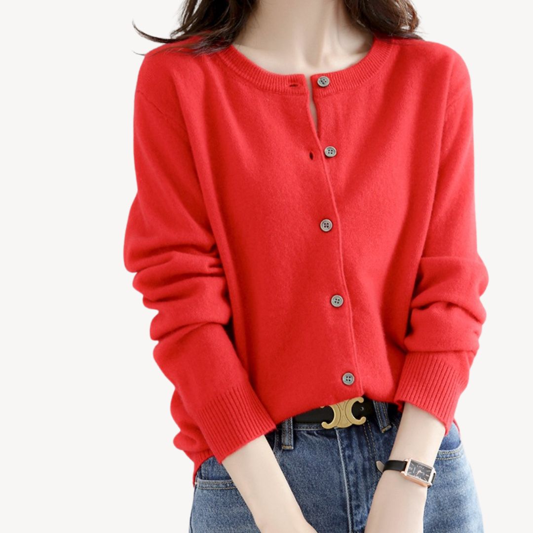 Womens Knit Cardigan with Button Front