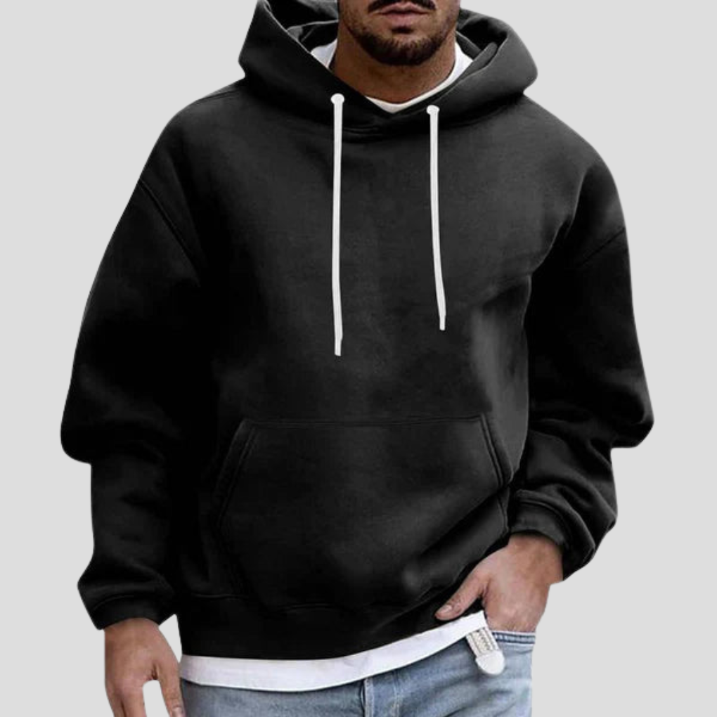 Mens Hoodie Cotton Fleece Relaxed Fit with Pockets
