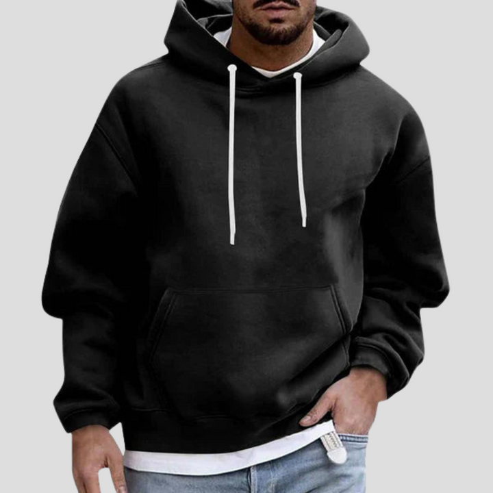 Mens Hoodie Cotton Fleece Relaxed Fit with Pockets
