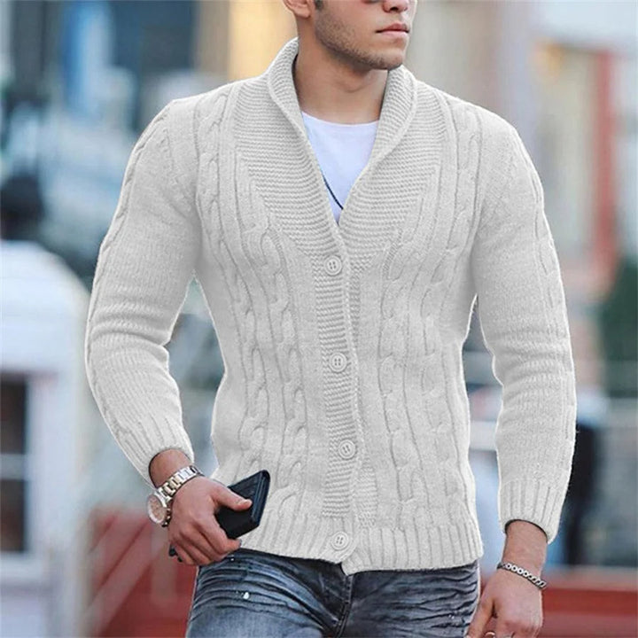 Mens Sweater Cardigan Wool Blend Relaxed Fit
