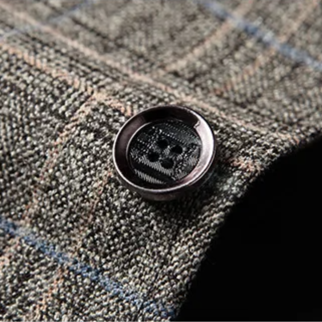 Mens Blazer Jacket Wool Checked Slim Fit
