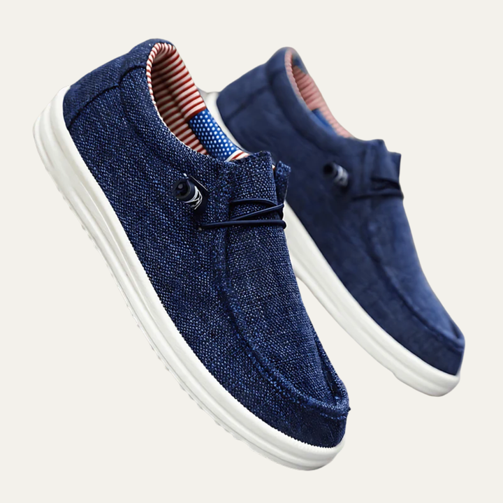 Mens Casual Slip-On Shoes Textile Moc Toe - BritishMode