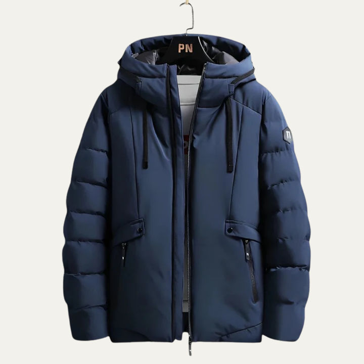 Mens Puffer Jacket Quilted Wide Fit Full Zip Hooded