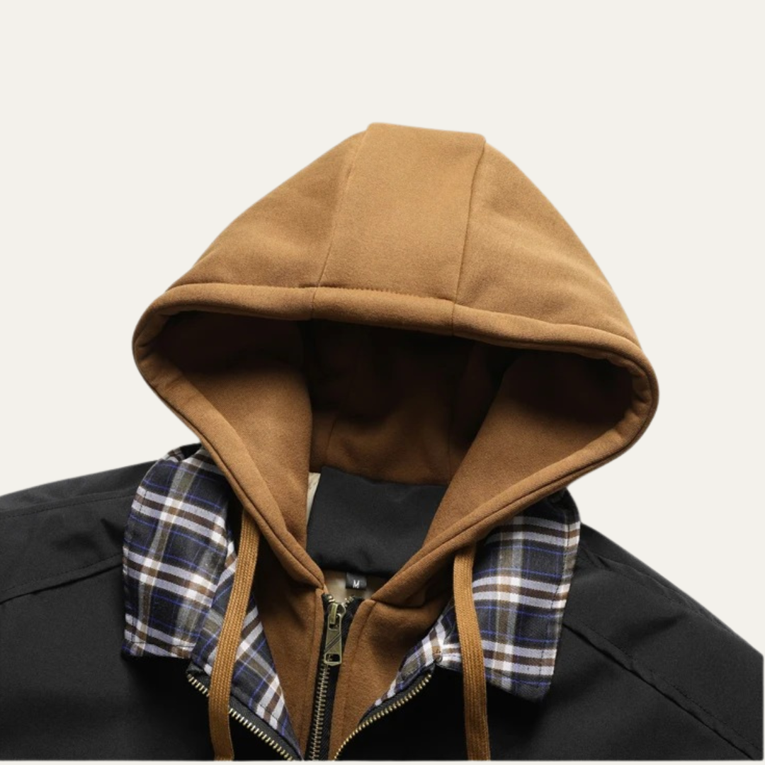 Mens Bomber Jacket Fleece Lined Hooded Warm Fit