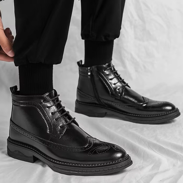 Womens Vegan Leather High Top Chelsea Ankle Boots - BritishMode