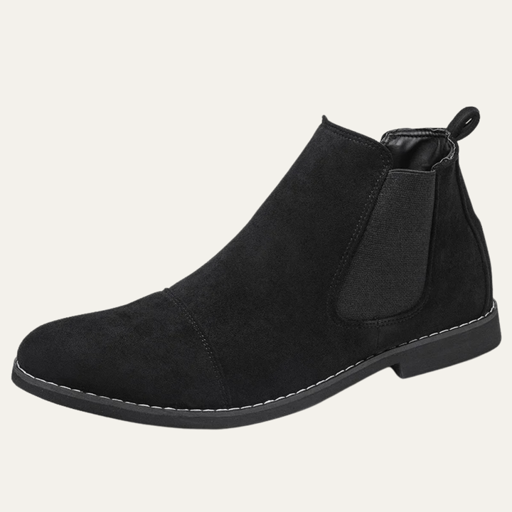 Mens Suede Chelsea Boots Slip-On Elastic Side Panels - BritishMode