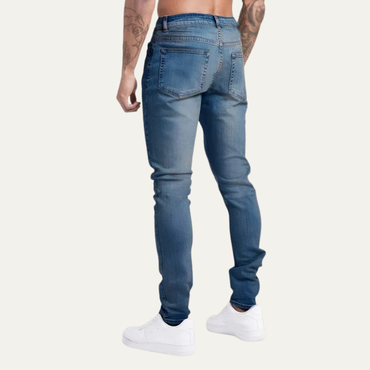 Mens Skinny Jeans Distressed Low Rise