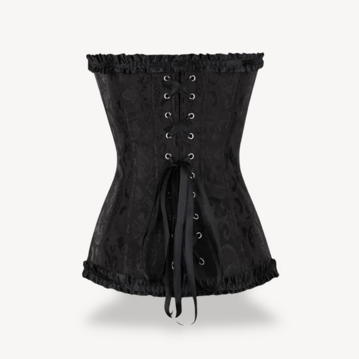 Womens Satin Corset Top with Lace-Up Front